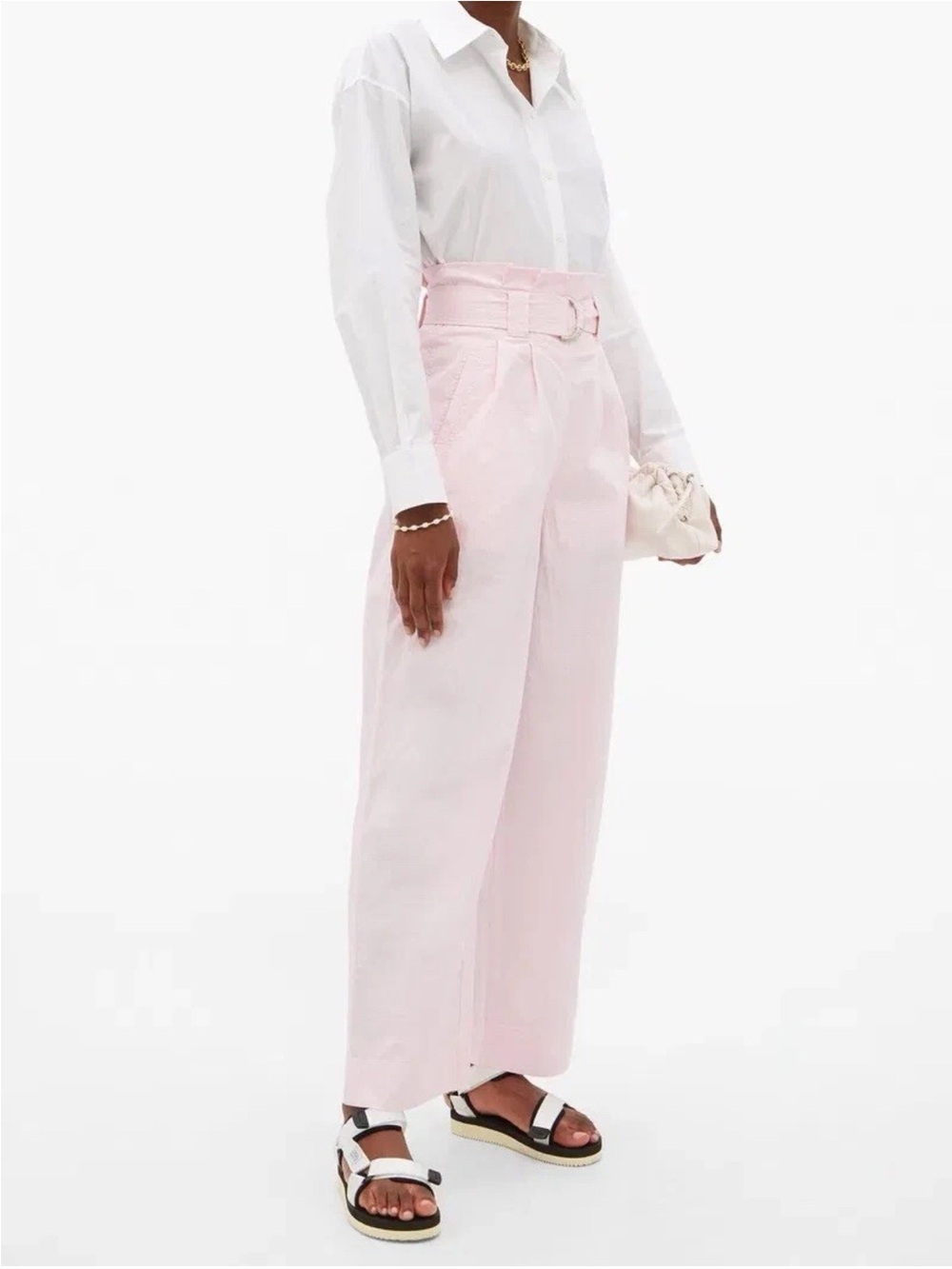 GANNI Paperbag-Waist Cotton-Blend Ripstop Trousers